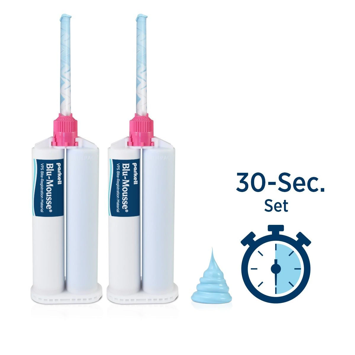 Blu-Mousse VPS Bite Registration Super-Fast, 50ml Split Cartridge, Scent-Free, Pack of 2, S457S