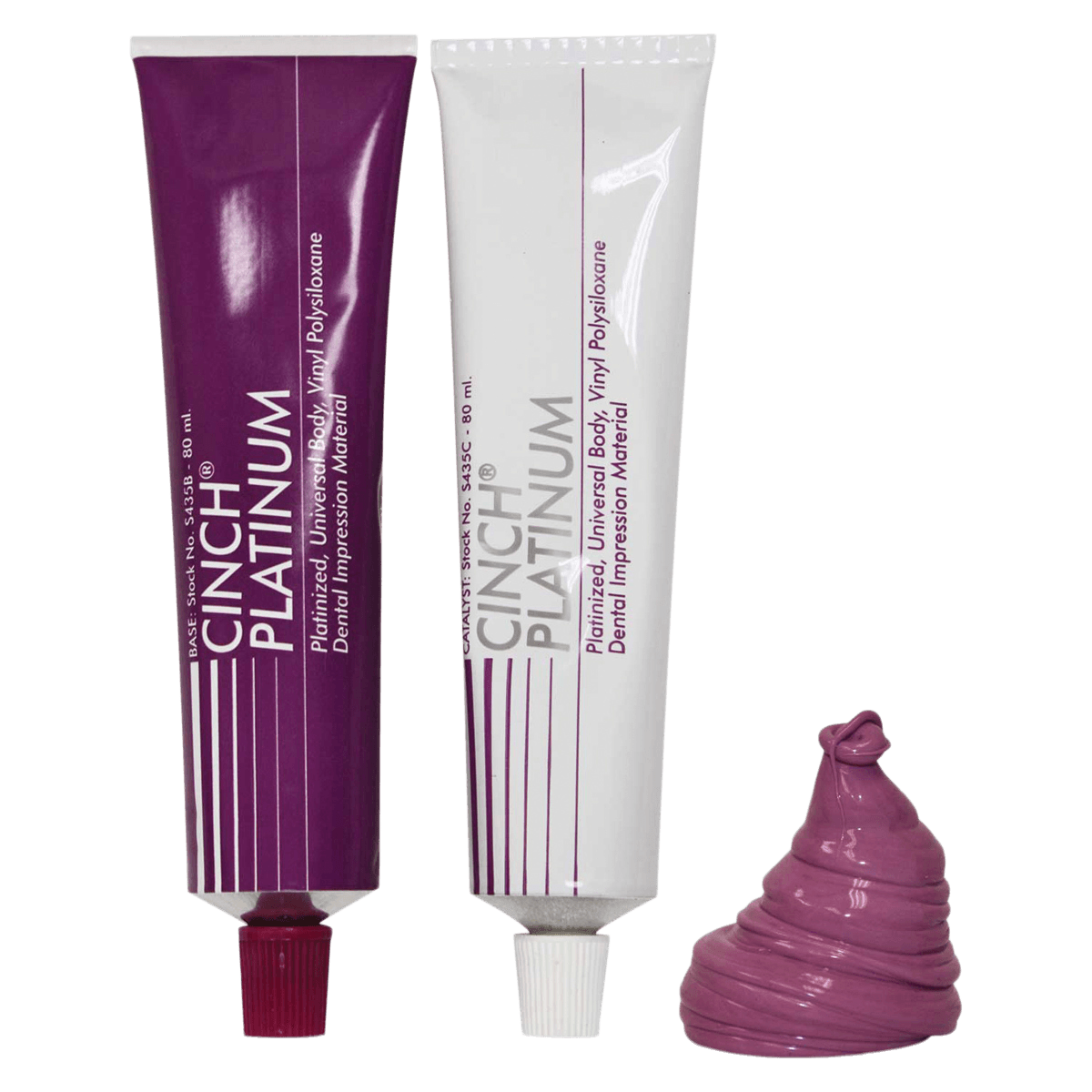 Cinch Platinum Medium Body Vinyl Polysiloxane Impression Material, Tube Set, 4-Minute Set, 4 x 80 mL, S435
