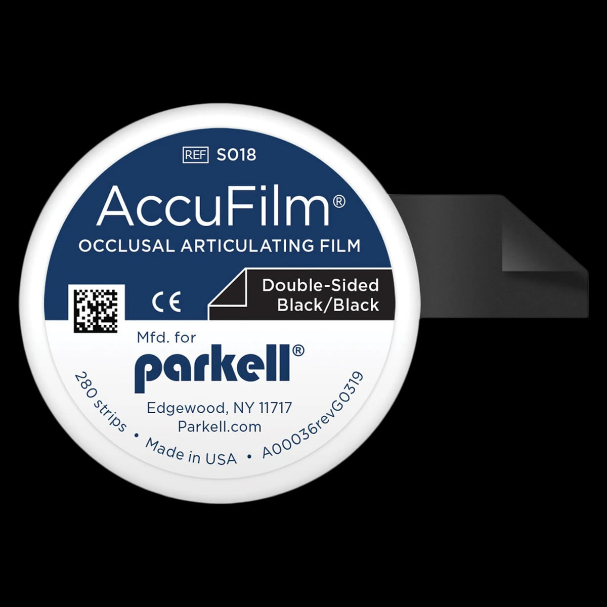 AccuFilm II Double-Sided Articulating Film, Black/Black, Precut Strips, 3-1/2" x 7/8", 280/Pkg, S018