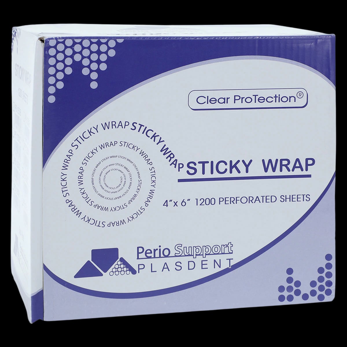Sticky Wrap Barrier Film Sheets, 4" x 6", Blue, 1200/Roll, PS1250B