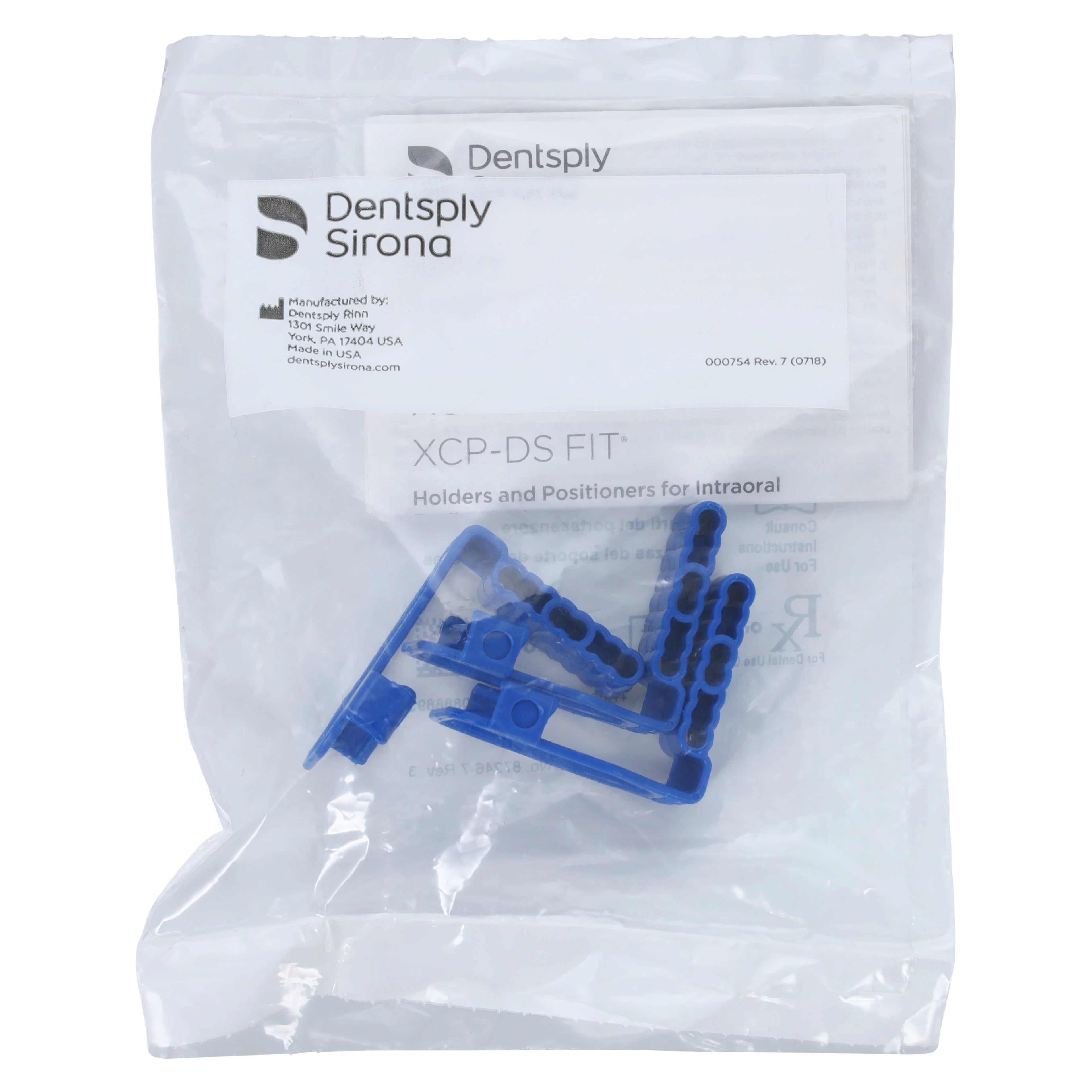 XCP-DS® Bite Block Refills for Schick CDR Digital Sensors, #1 Vertical Anterior, Blue, 3/Pkg, 550621