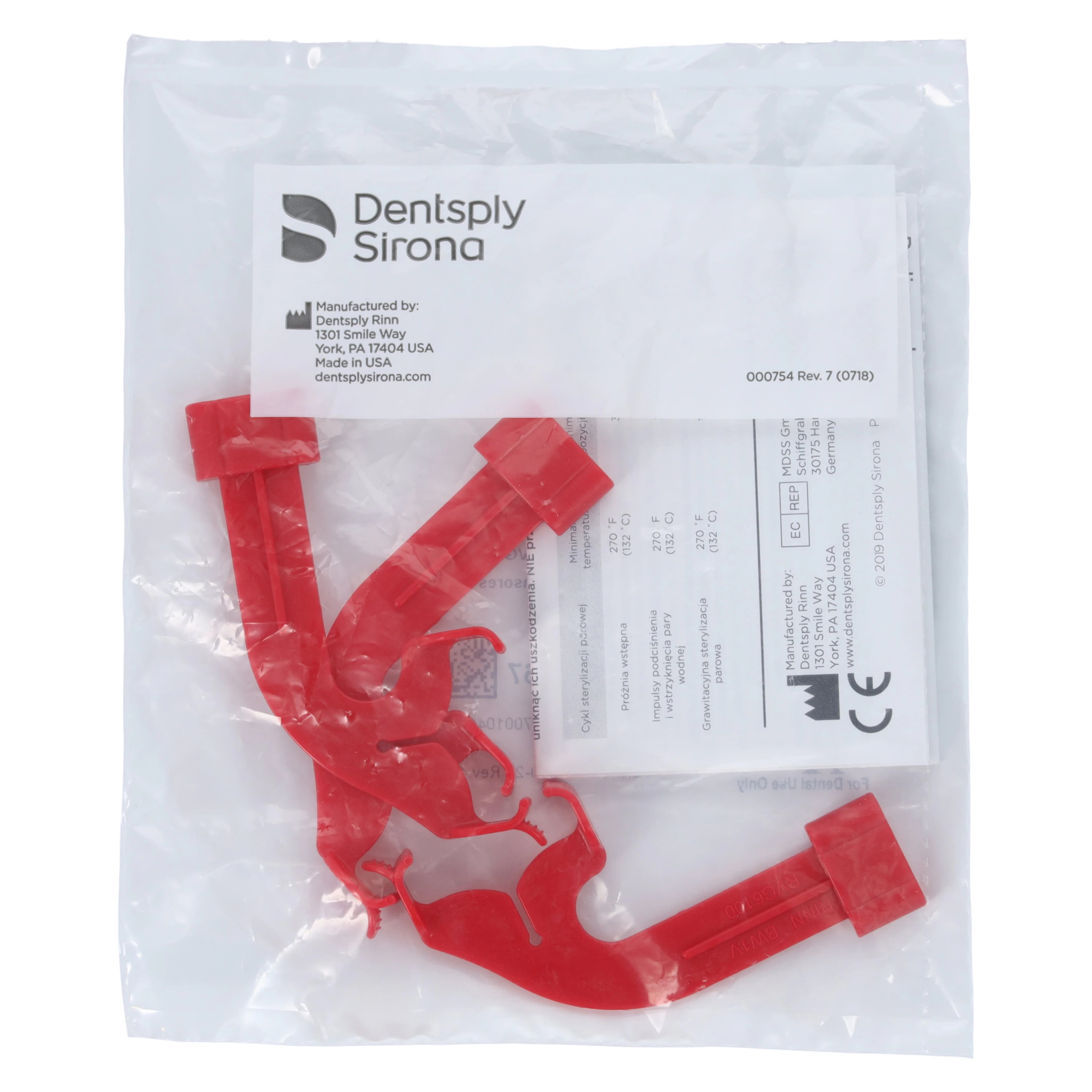 XCP-DS® Bite Wing Biteblock for Carestream/Kodak 5100/6100/6500 Digital Sensors, Red, #1 Vertical, 3/Pack, 553017