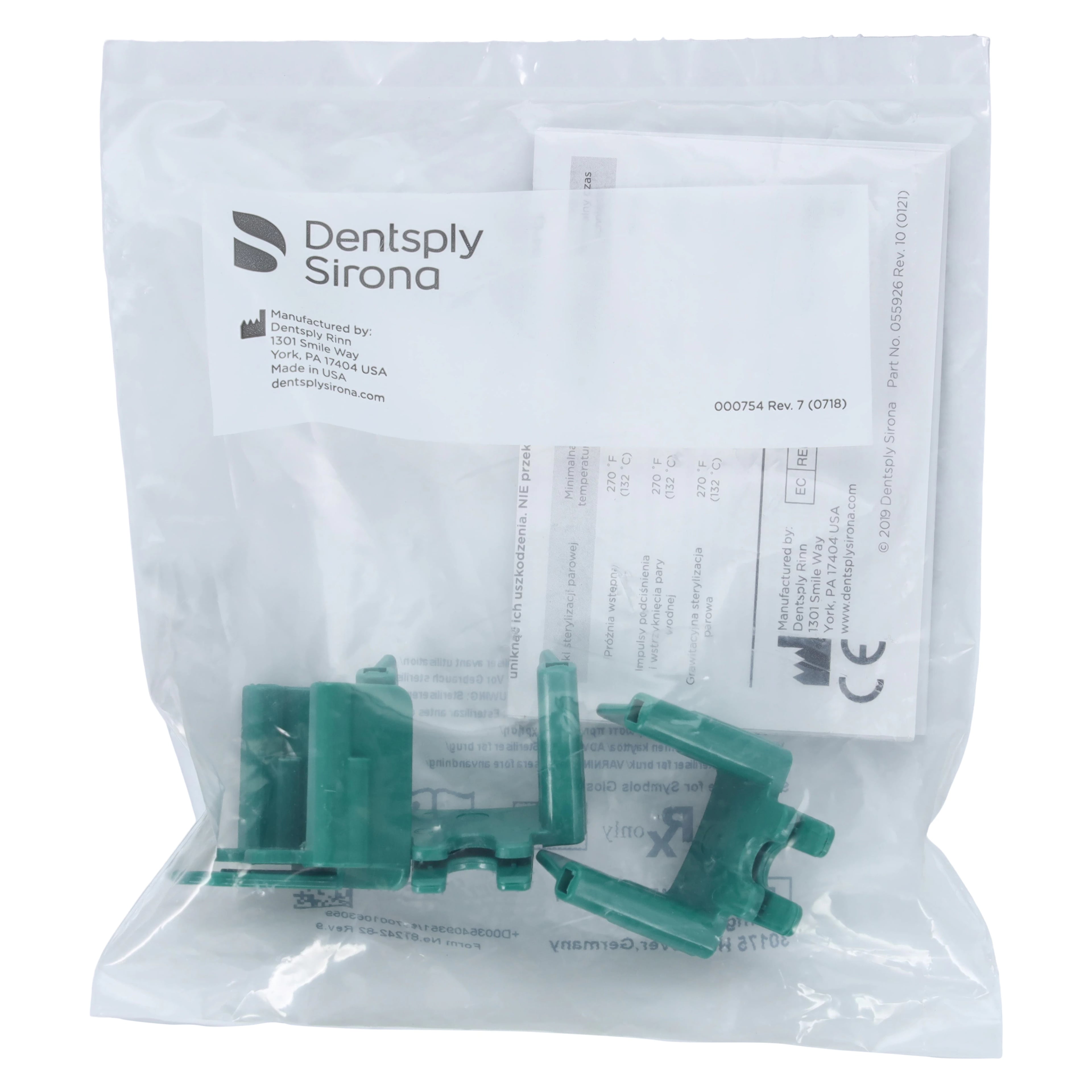 Dentsply Sirona Rinn XCP Endodontic Biteblocks, Green, 3/Pkg, 54-0935