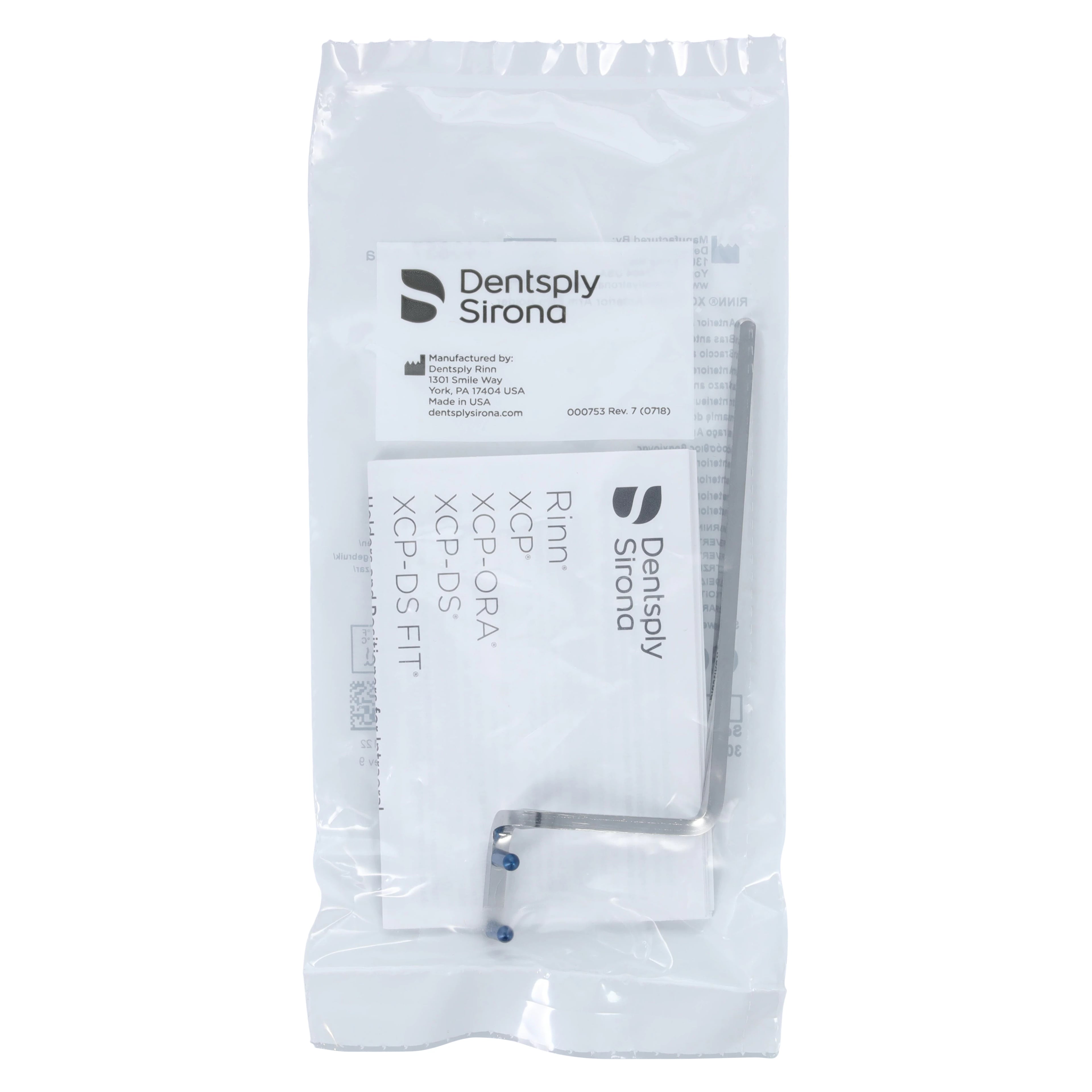 Dentsply Sirona Rinn XCP/BAI Stainless Steel Indicator Arm, Anterior, Blue Pins, 54-0857