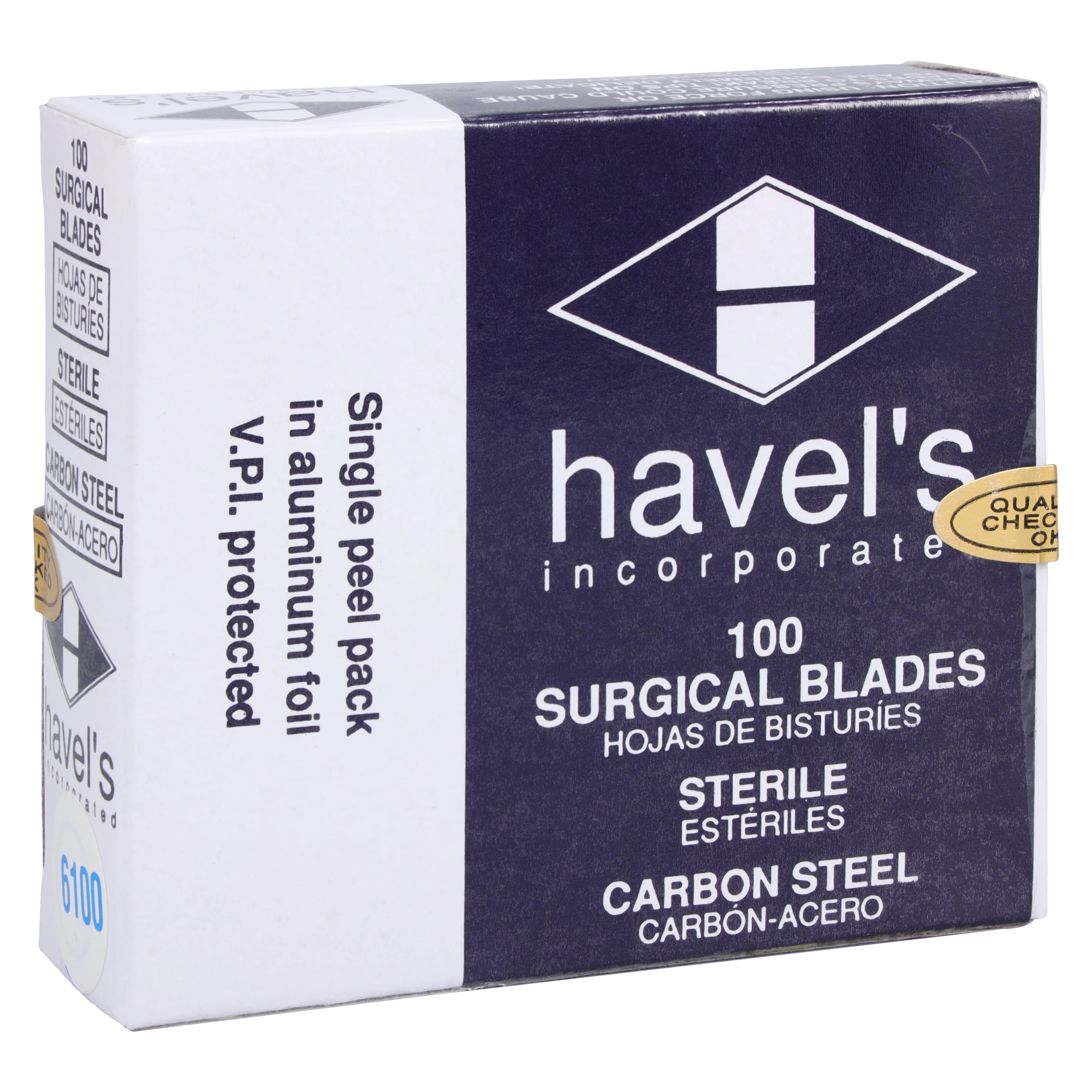 Havels Inc Blade 6100 Carbon Sterile Surgical Blade