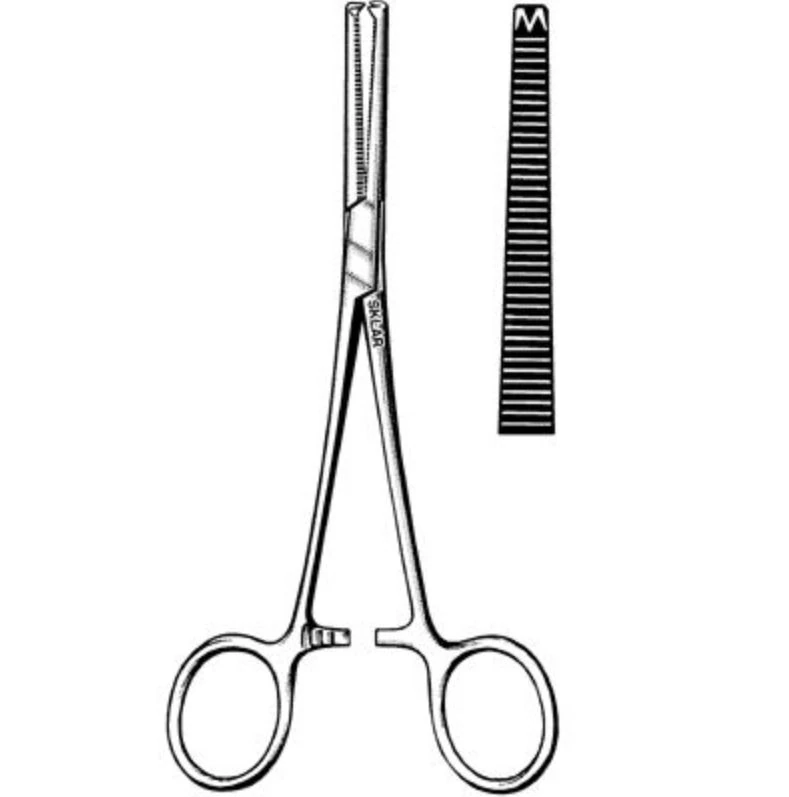 Rochester-Ochsner Hemostatic Forceps, Straight, 6-1/4", Stainless Steel, Non-Sterile, Each
