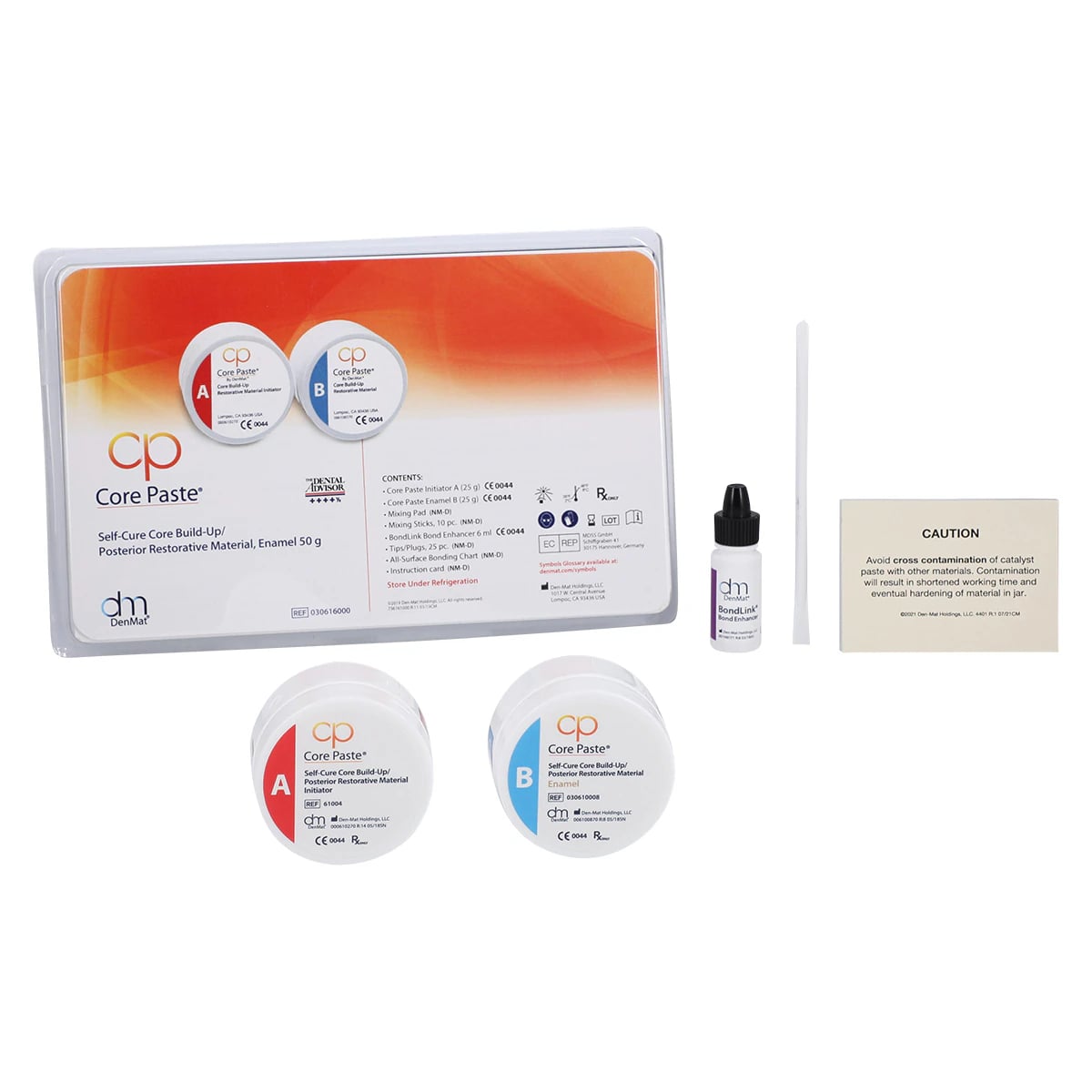 Core Paste Enamel Self-Cure Kit, 50g (2 x 25g Jars), with BondLink and Accessories, 030616000