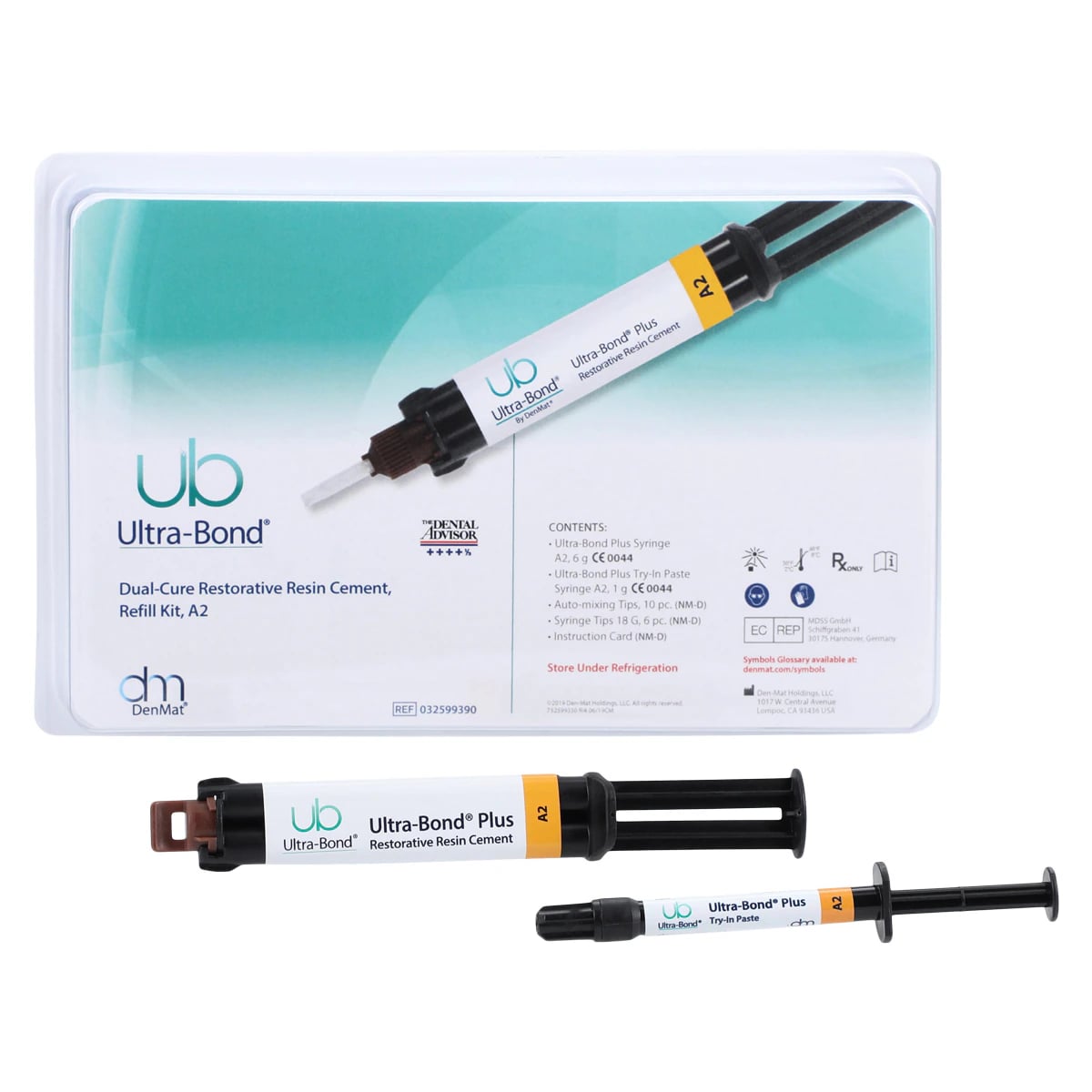 Ultra-Bond Plus Restorative Resin Cement A2 Refill Kit with Try-In Paste, 6g Syringe, 032599390