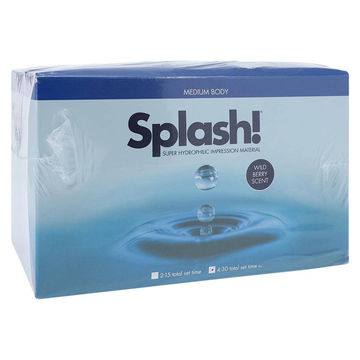 Splash! VPS Impression Material, Regular Set, Monophase/Medium Body, 48 mL Cartridges, 20/Box, Blue, No Tips, SPD1589