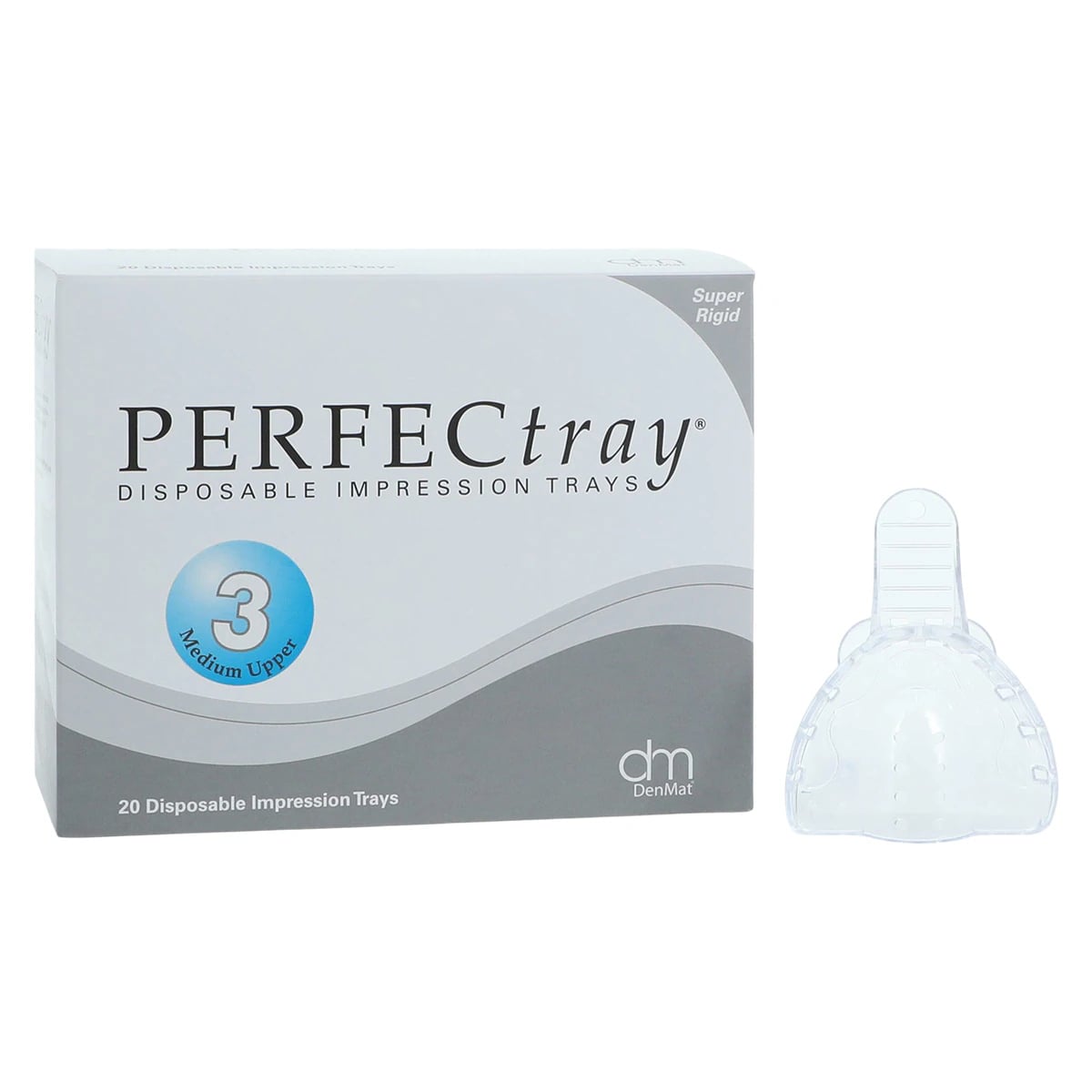 Perfectray #3 Full Arch Impression Tray, Medium, Upper, Perforated, Disposable, 20/Pk
