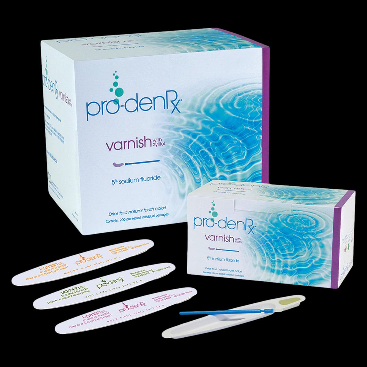 Pro-DenRx Neutral Sodium Fluoride Varnish 5%, 0.5 mL, Mint, Single Dose, 35/Box