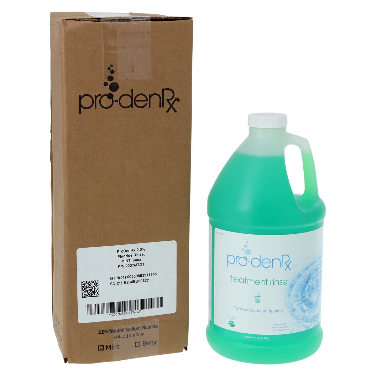 Pro-DenRx 2% Neutral Sodium Fluoride Rinse, Mint, 64 oz Pump Bottle, 2037MTDT