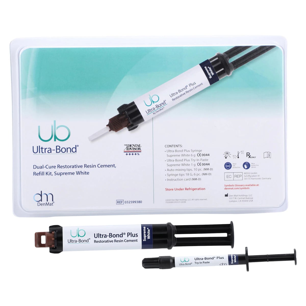 Ultra-Bond Plus Restorative Resin Cement Refill Kit, Supreme White, 6g Syringe with Try-In Paste, 032599380