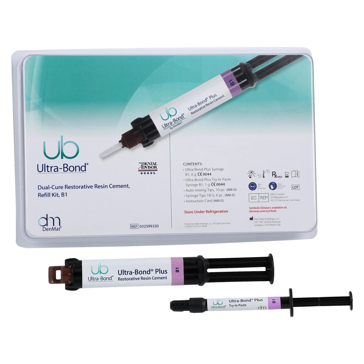 Ultra-Bond Plus Dual-Cure Resin Cement Refill Kit, Shade B1, 6g Syringe with Try-In Paste, 032599330