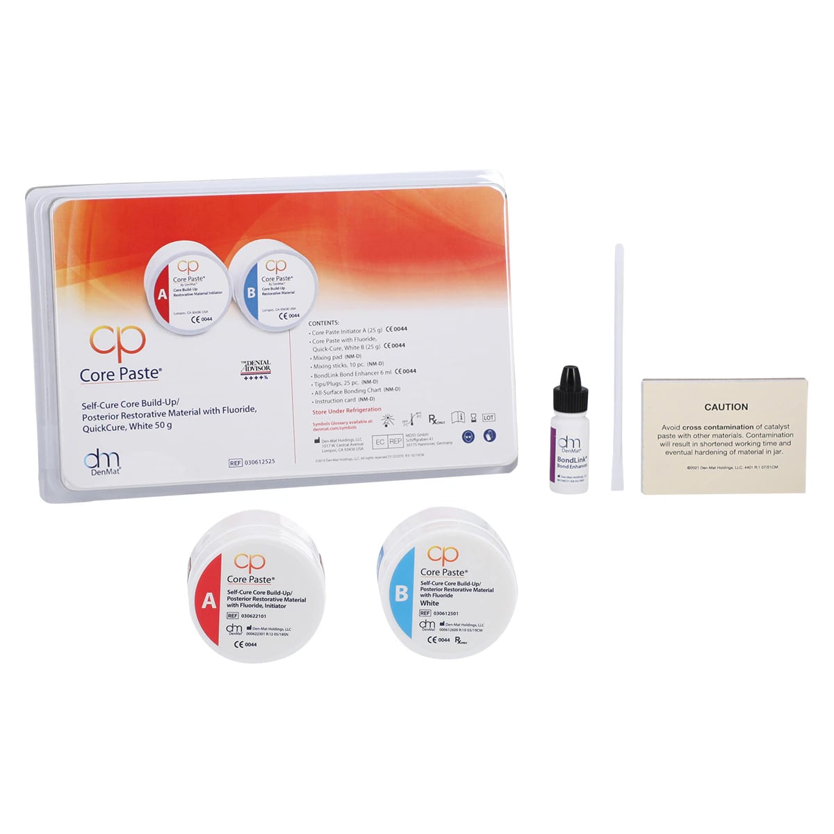 DenMat Core Paste White Quick Set with Fluoride Kit, 50g, 030612525