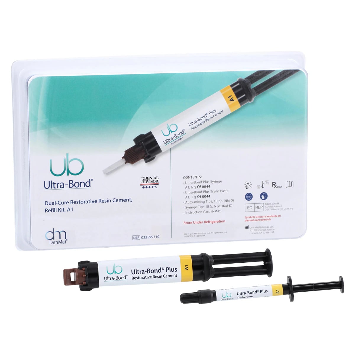 Ultra-Bond Plus Restorative Resin Cement Refill Kit, Shade A1, with Try-In Paste, 6g Syringe, 032599310