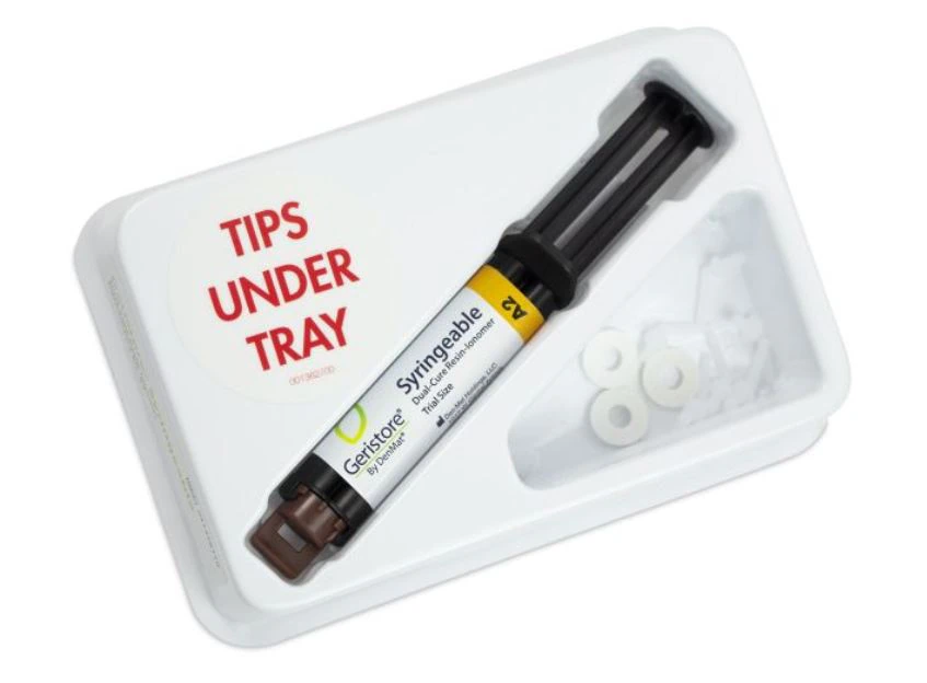 Geristore Dual-Cure Resin-Modified Glass Ionomer Syringe Intro Kit, Shade A2, 5 g, 031476110