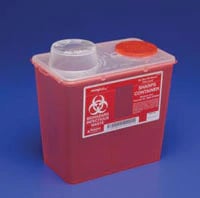 Monoject™ Sharps-A-Gator™ Sharps Container, Medium, 8 Quart, Chimney Top, Red, 8881676285