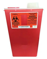 Monoject™ Sharps-A-Gator™ Sharps Container, Large, 14 Quart, Red, Chimney Top, 1/Box, 8881676434