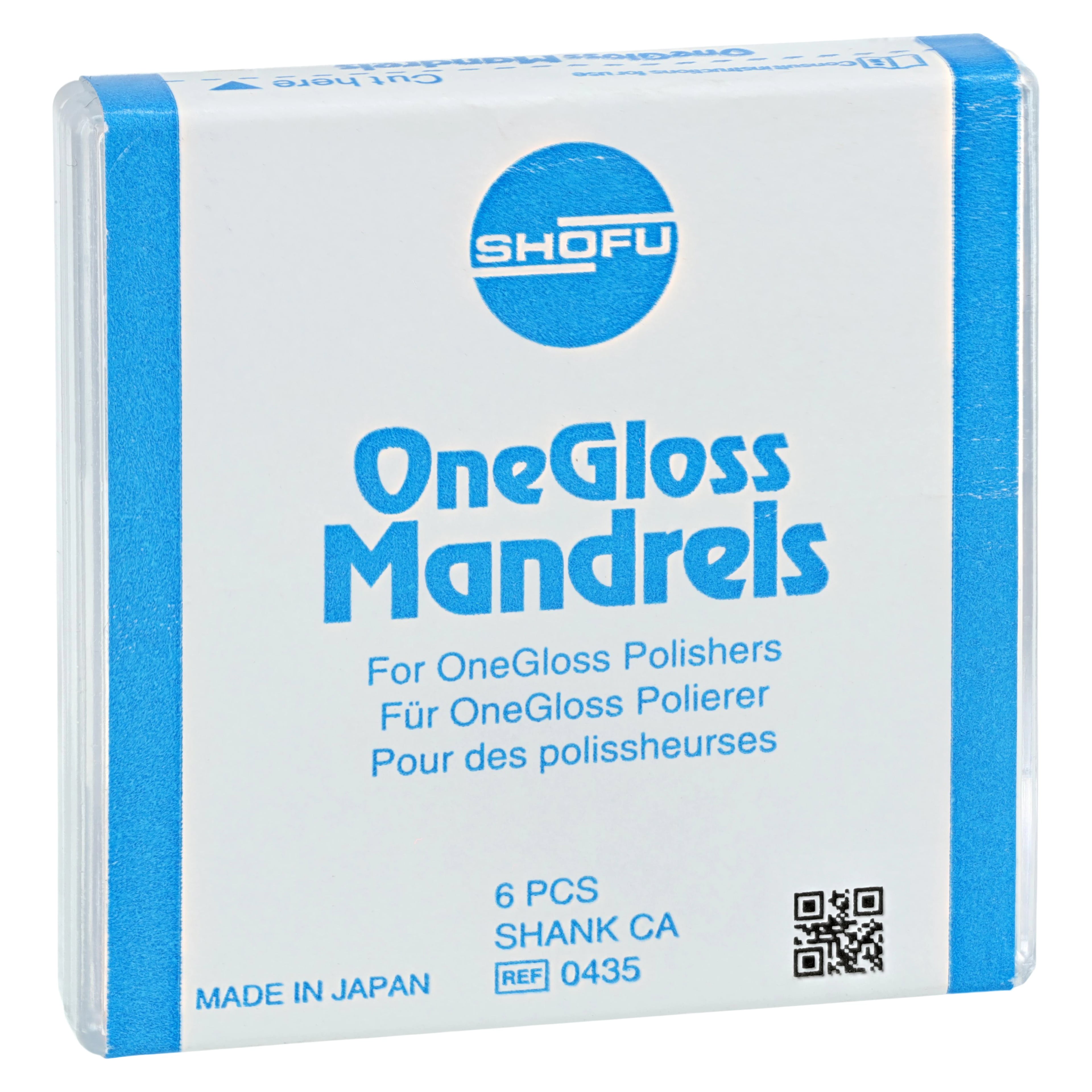 OneGloss Mandrels, RA/CA, Stainless Steel, 6/Pk, 0435