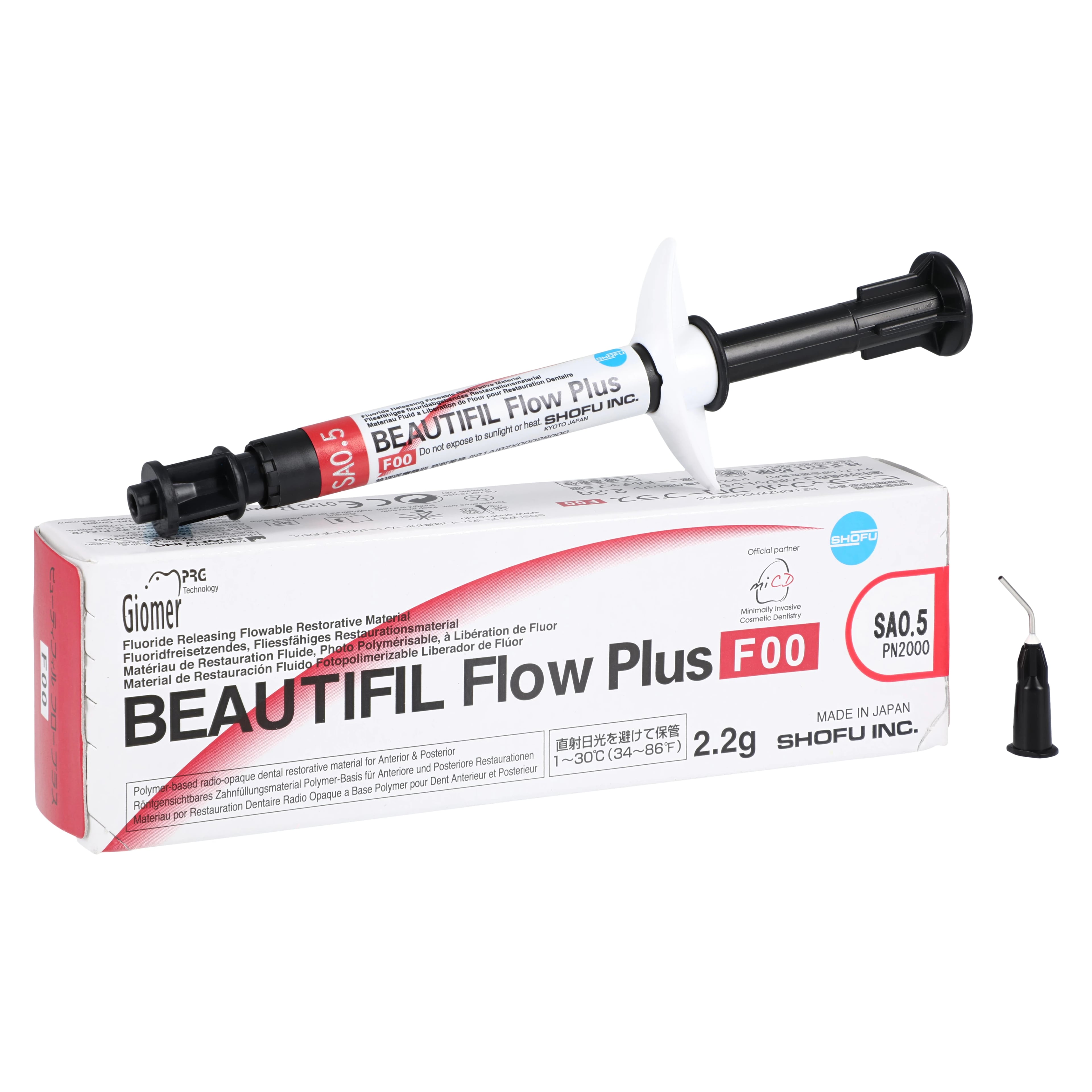 Beautifil Flow Plus F00 Zero Flow Hybrid Restorative Syringe, Shade A0.5, 2.2g, Refill, 2000
