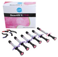 Beautifil II Gingiva Pink Kit, Light-Cure, Universal Viscosity, 5 x 2.5 g Syringes + Flow Syringe & Tips, GMK1