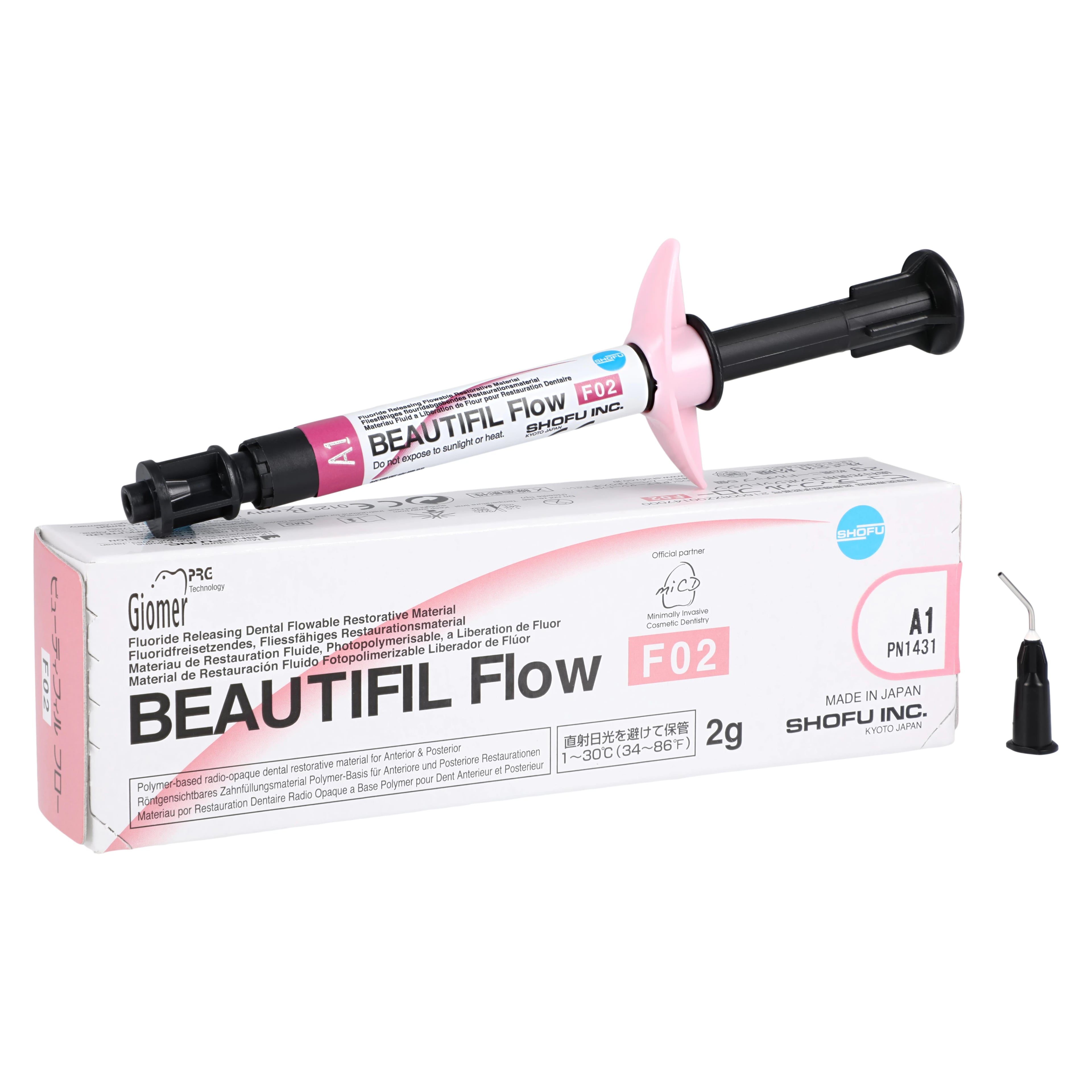Beautifil Flow F02 Low Flow Flowable Composite, Shade A1, 2 g Syringe with 5 Needle Tips, Refill, #1431