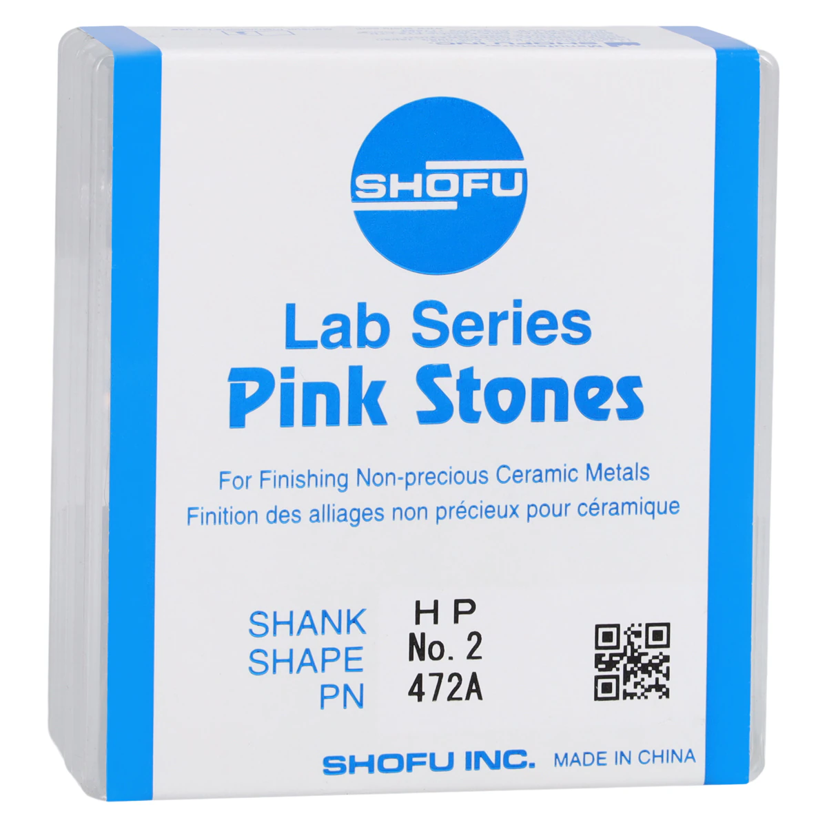 Shofu Lab Series Pink Mounted Stone #2 HP, Aluminum Oxide, 12/Box, ISO #070
