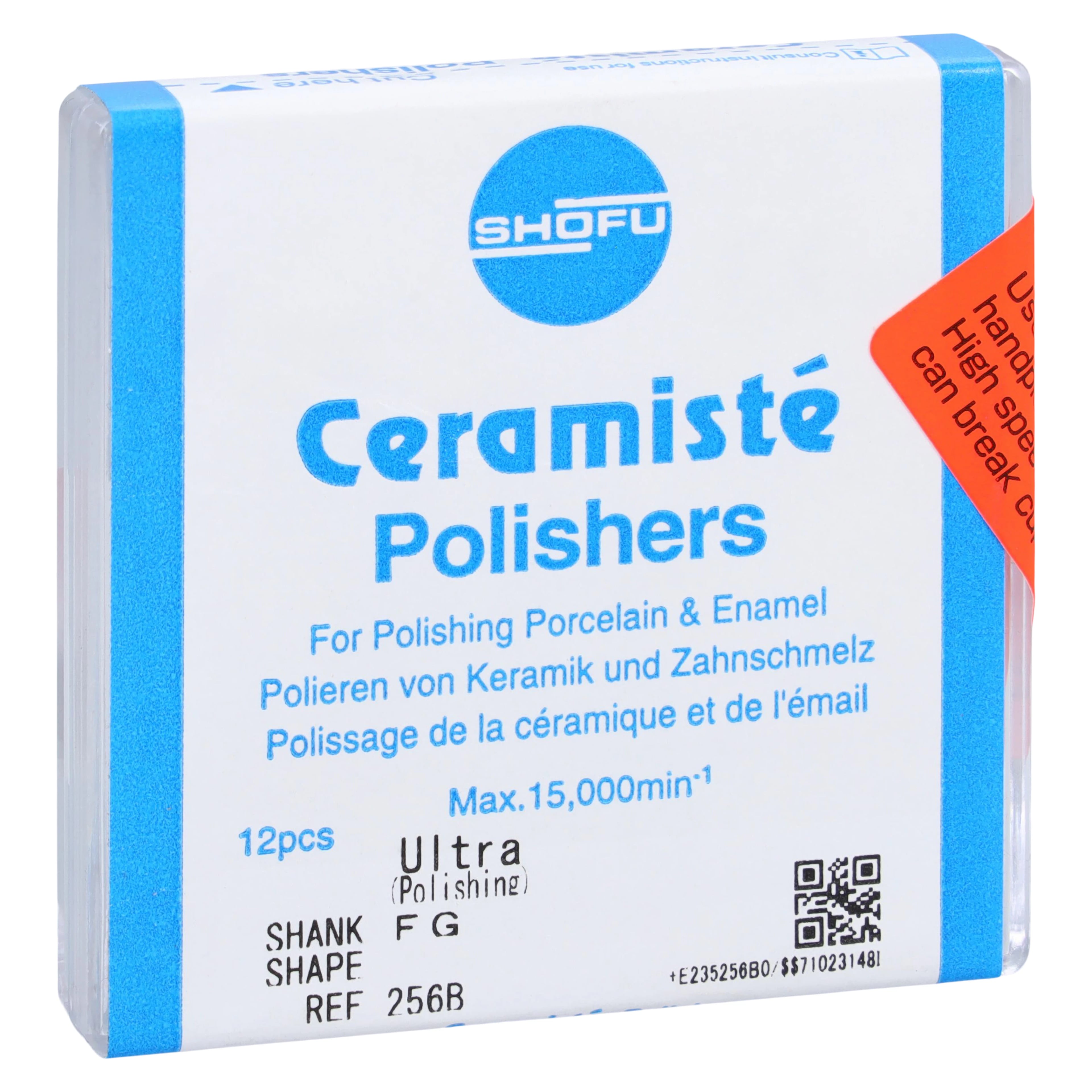 Shofu CeraMisté Soft Polishers, FG, Ultra, Midi-Point, #060, Grey/Yellow, 12/Pk, 256B