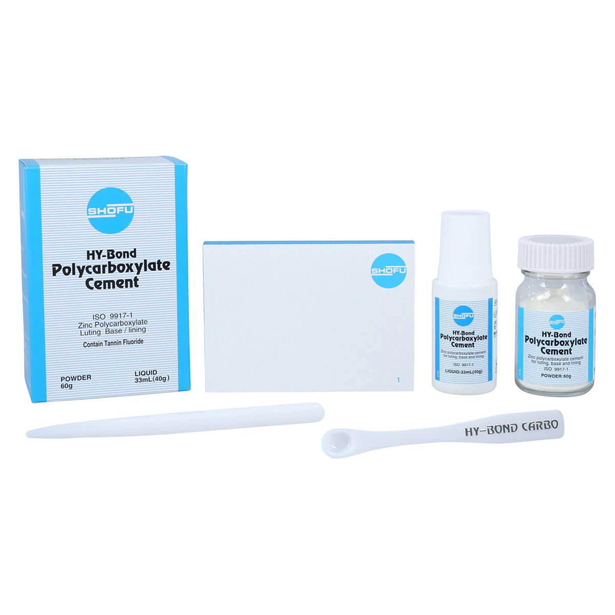 Shofu HY-Bond Polycarboxylate Cement Standard Kit, 60g Powder & 33mL Liquid, #1160