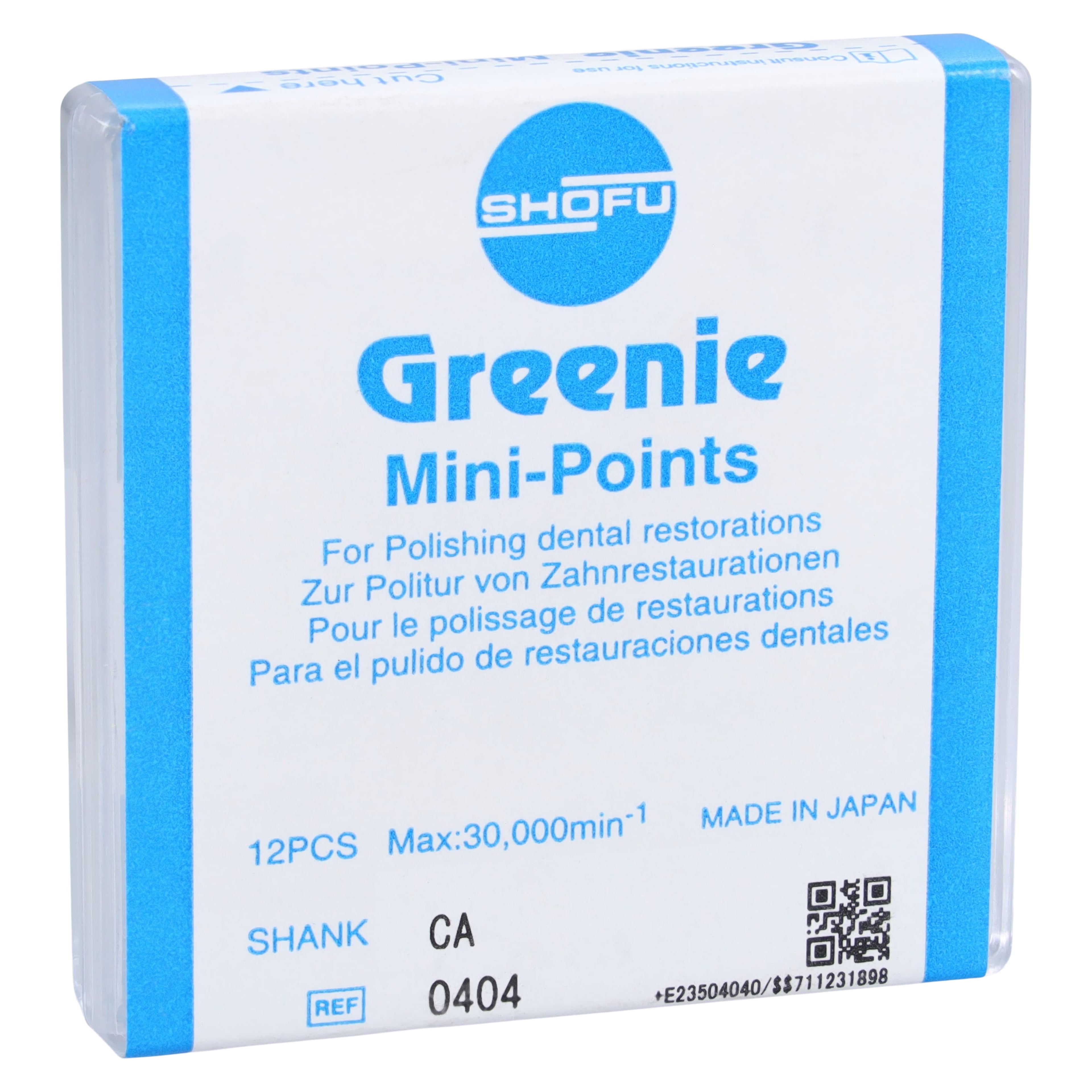 Shofu Greenie Silicone Polisher Mini-Point, Contra Angle (CA), #030, Green, 12/Box, 0404
