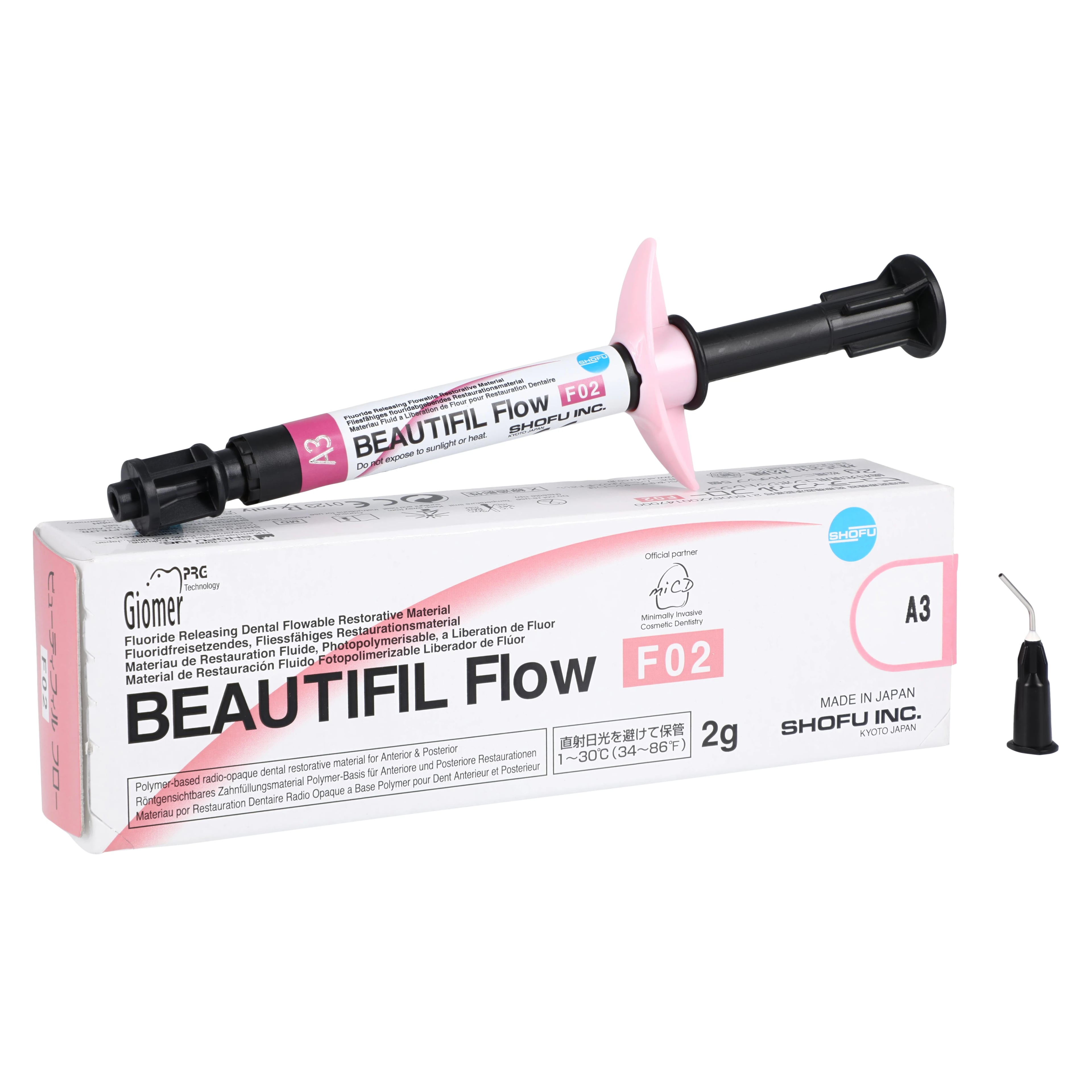 Beautifil Flow F02 Low Flow Flowable Composite, Shade A3, 2g Syringe with 5 Needle Tips, Refill, #1433