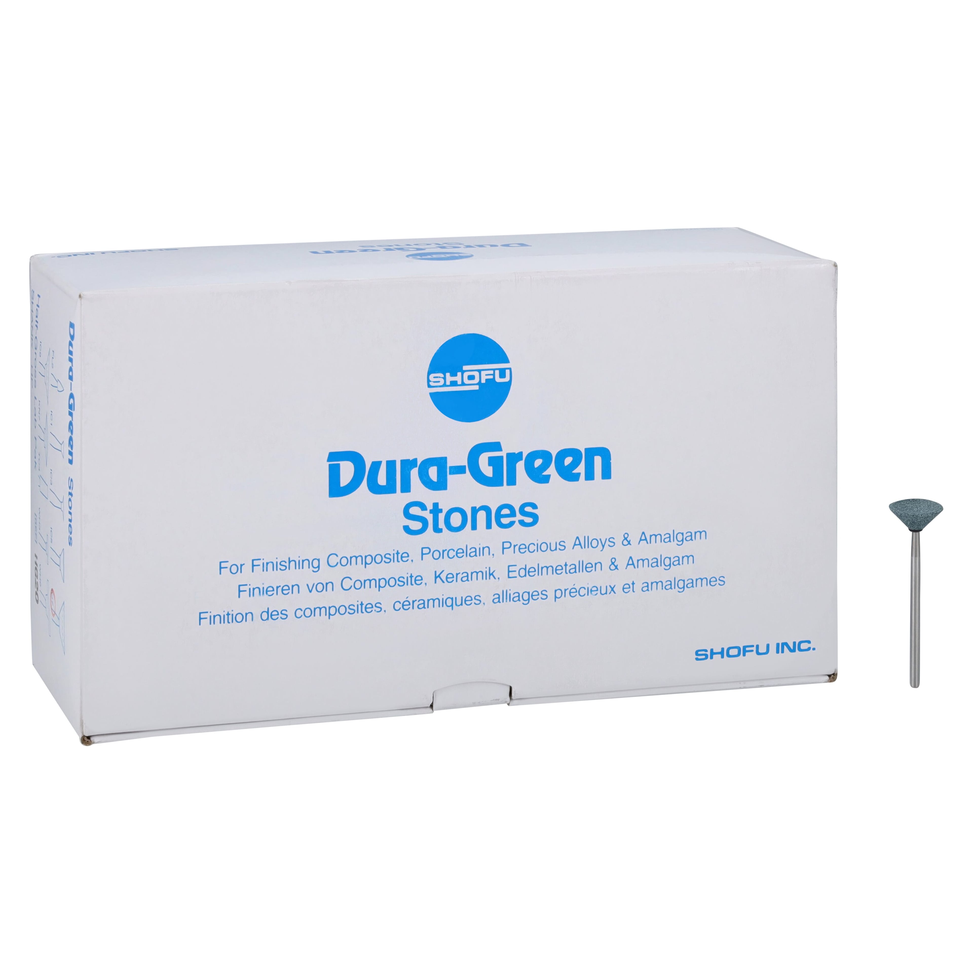Shofu Dura-Green Stones, HP (Straight Handpiece), Inverted Cone IC7, ISO #125, Silicon Carbide, 72/Pkg