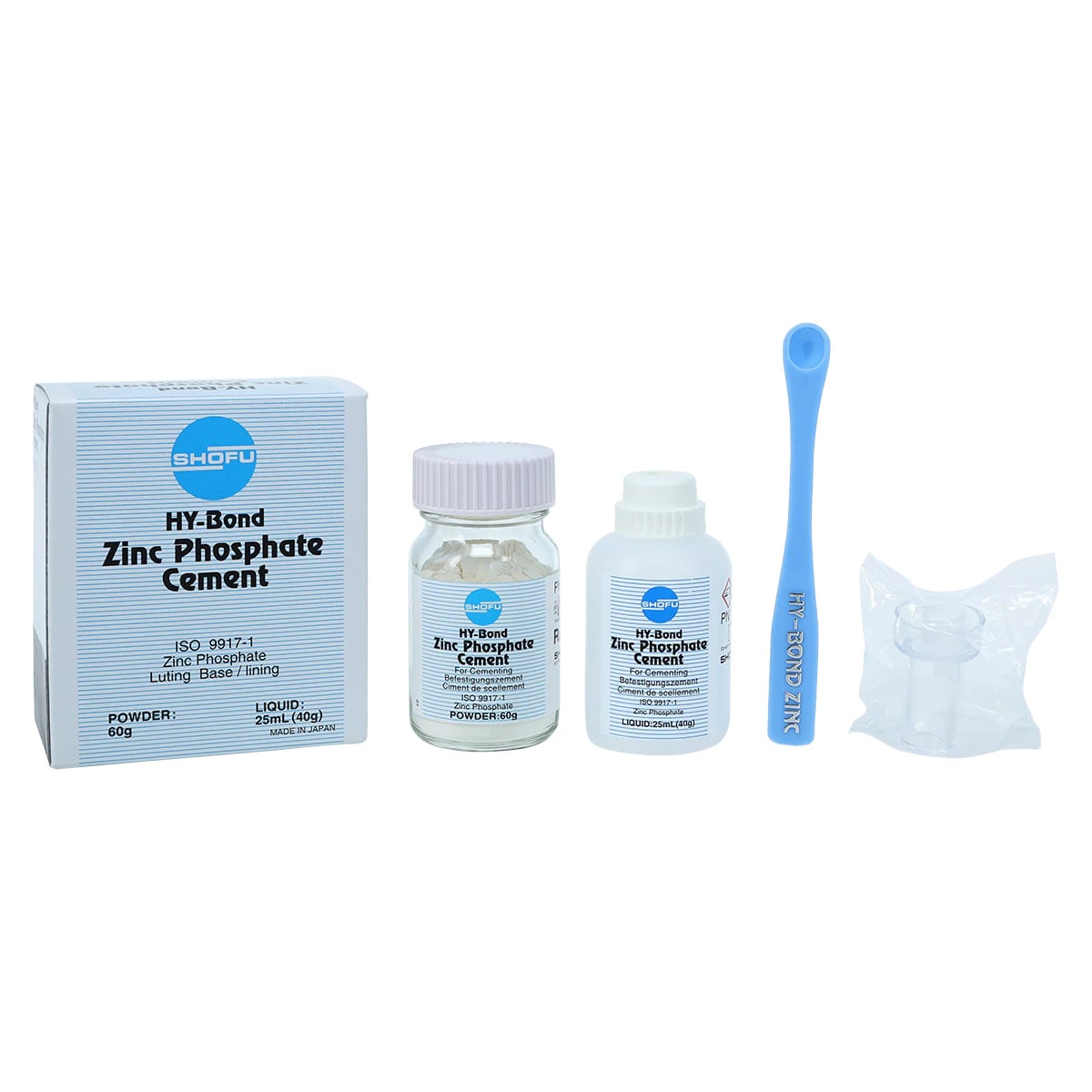 Shofu HY-Bond Zinc Phosphate Cement Kit, 60 g Powder & 25 mL Liquid, #1170