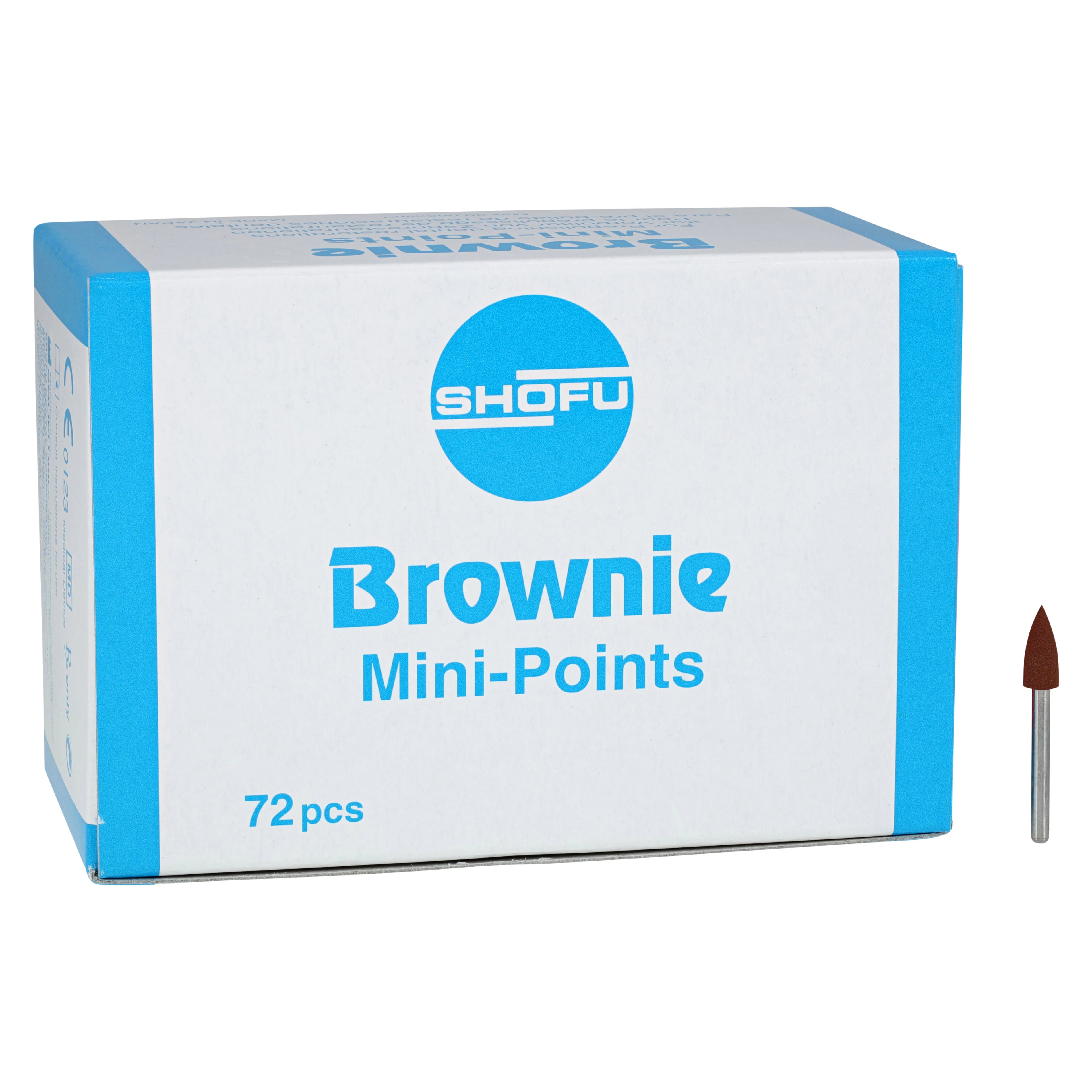 Shofu Brownie Silicone Polishers, Pre-Polishing, FG, Mini-Point, #030, Brown, 72/Pk, H413