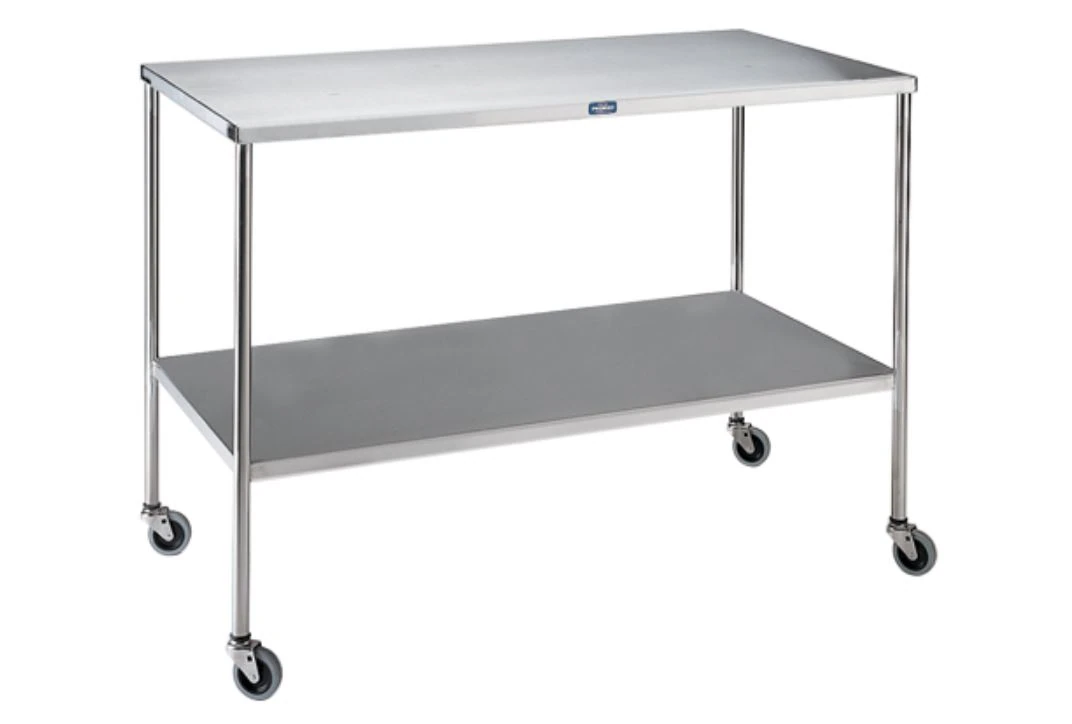 Pedigo Products Instrument Table, Stainless Steel, 24" x 36" x 34", with 3" Casters