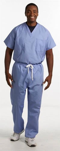 Fashion Seal Unisex Scrub Pant, Ciel Blue, Large, 65% Polyester/35% Cotton, Drawstring, 1 Pocket, Reusable