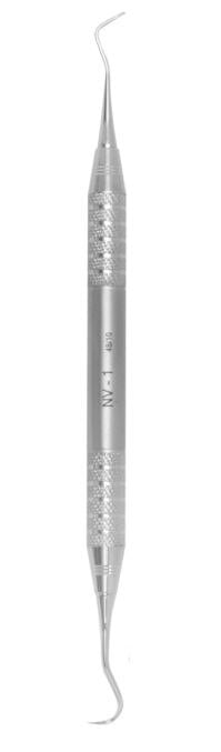 A. Titan Instruments NV 1 Double-Ended Anterior Lingual Scaler, Stainless Steel, #6 D-Lite Handle, 1/Pk