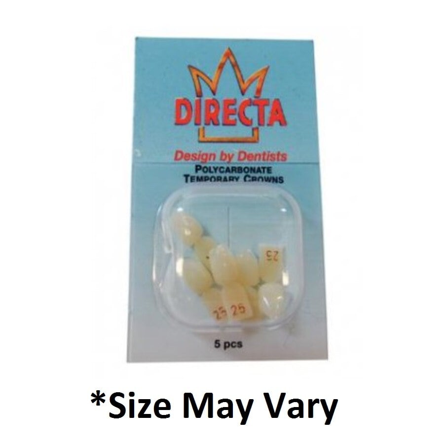 Directa Polycarbonate Temporary Crown Refill, #24 Upper Lateral Incisor Right, Translucent, 5/Pkg