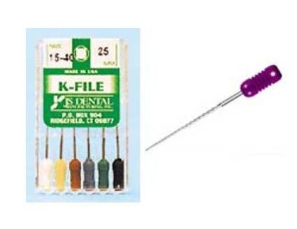 K-Files Hand File, Size 130, 21 mm, Stainless Steel, Color Coded, 6/Package