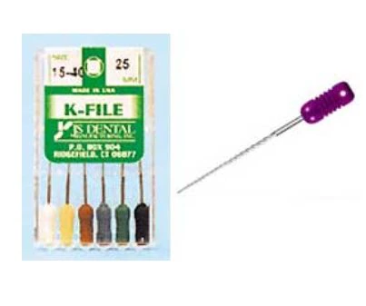 K-Files Hand File, Size 120, 21 mm, Stainless Steel, Color Coded, 6/Package