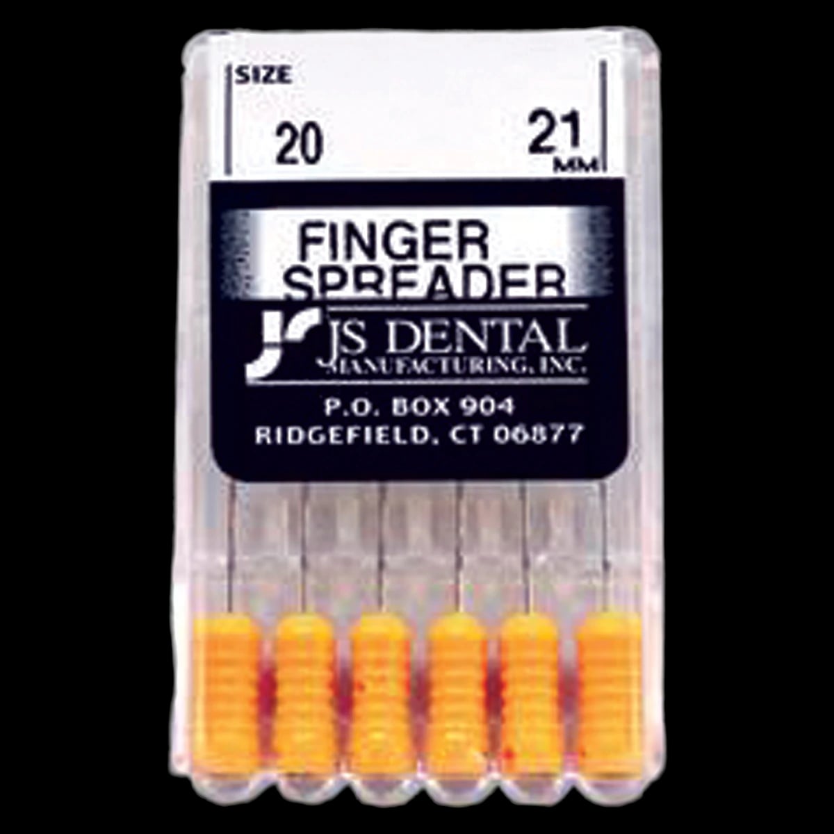 Finger Spreaders, Stainless Steel, 21mm, Size 20, ISO Color-Coded Plastic Handle, 6/Pkg