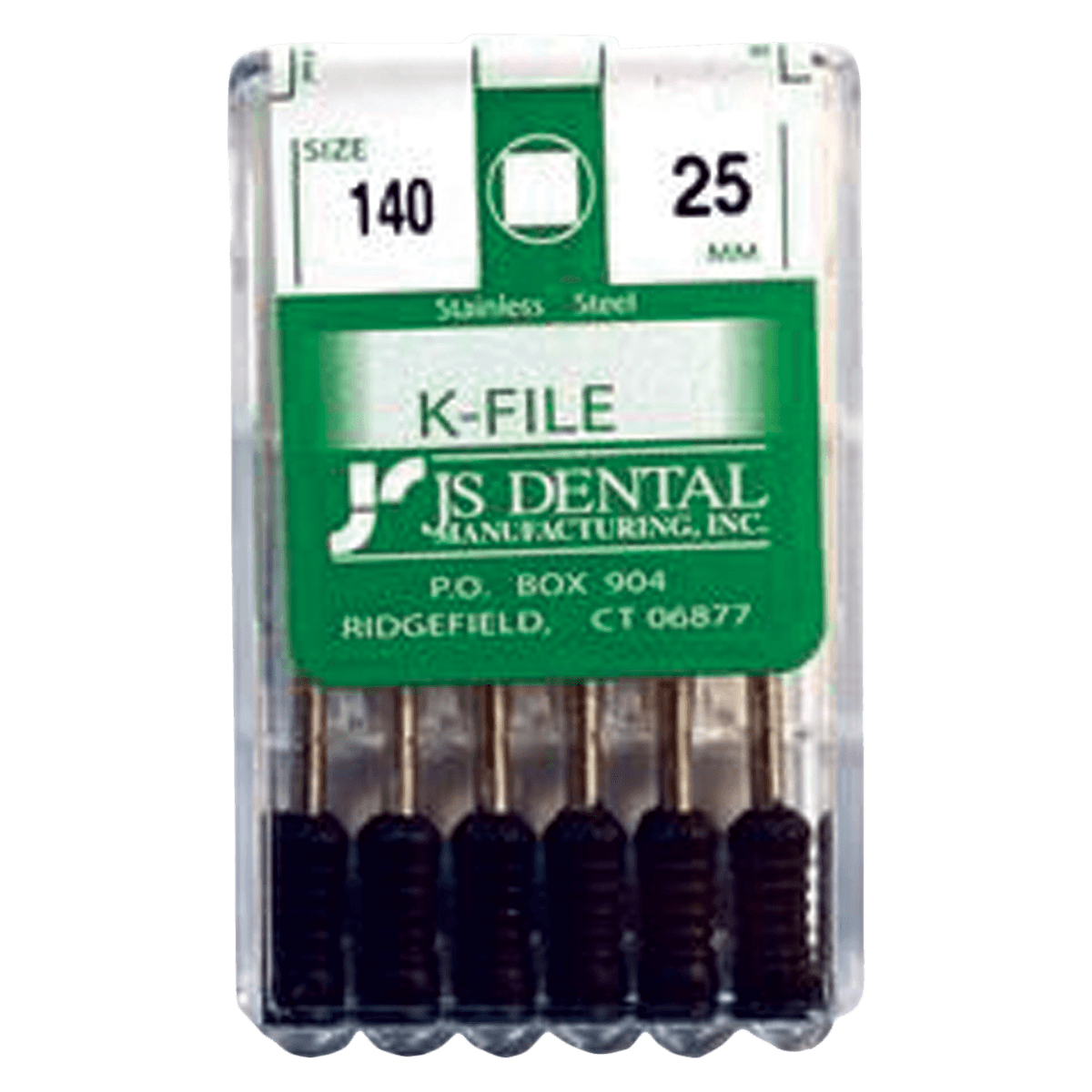 K-Files Hand File, Size 140, 25 mm, Stainless Steel, Color Coded, 6/Pkg