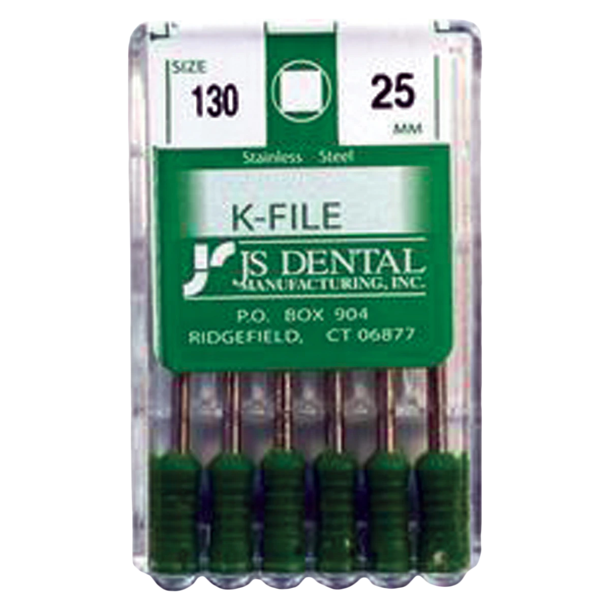 K-Files Hand File, Size 130, 25 mm, Stainless Steel, Color Coded, 6/Pkg