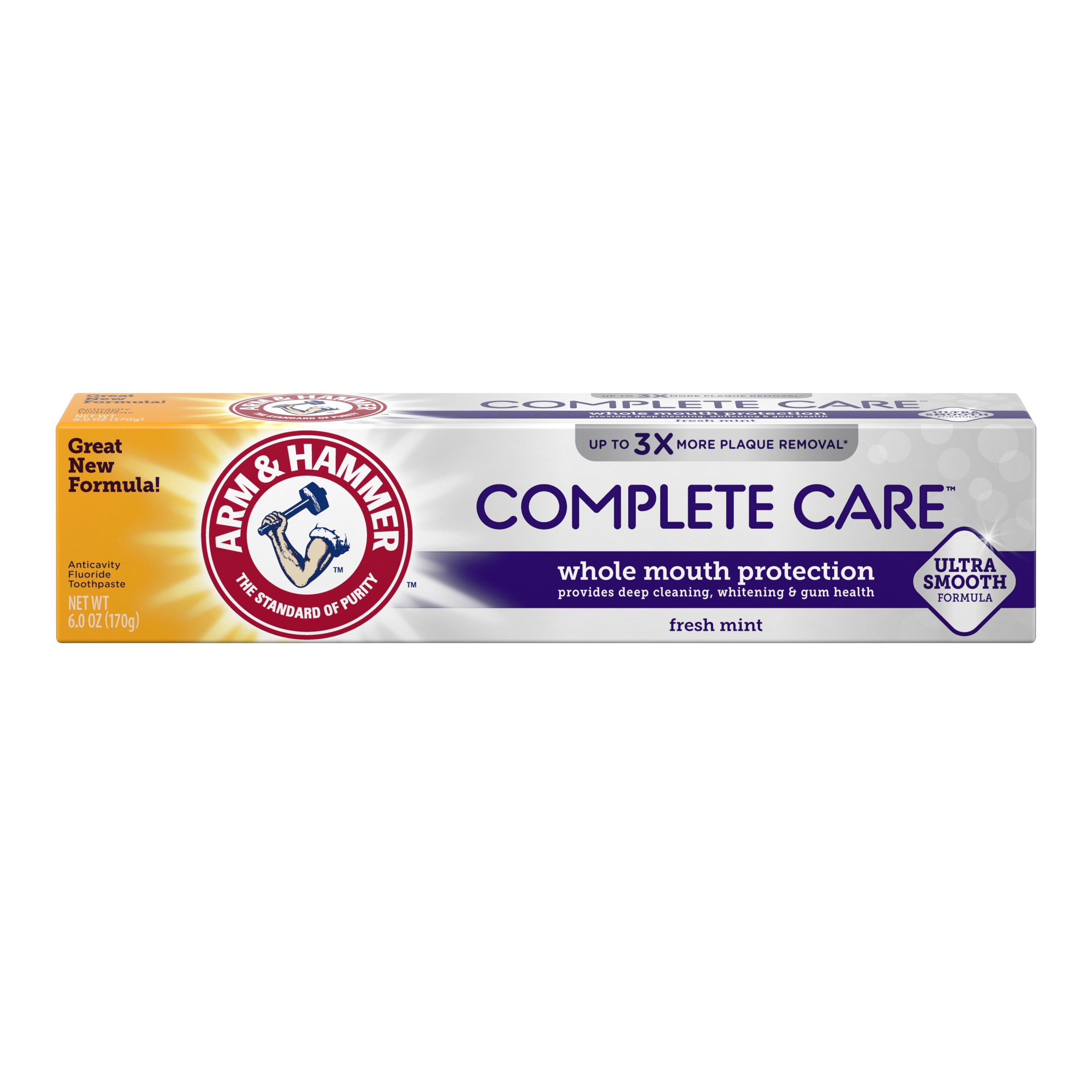 Arm & Hammer Complete Care Whitening Fresh Mint Toothpaste, 6 oz, Fluoride, Baking Soda, 12/Case