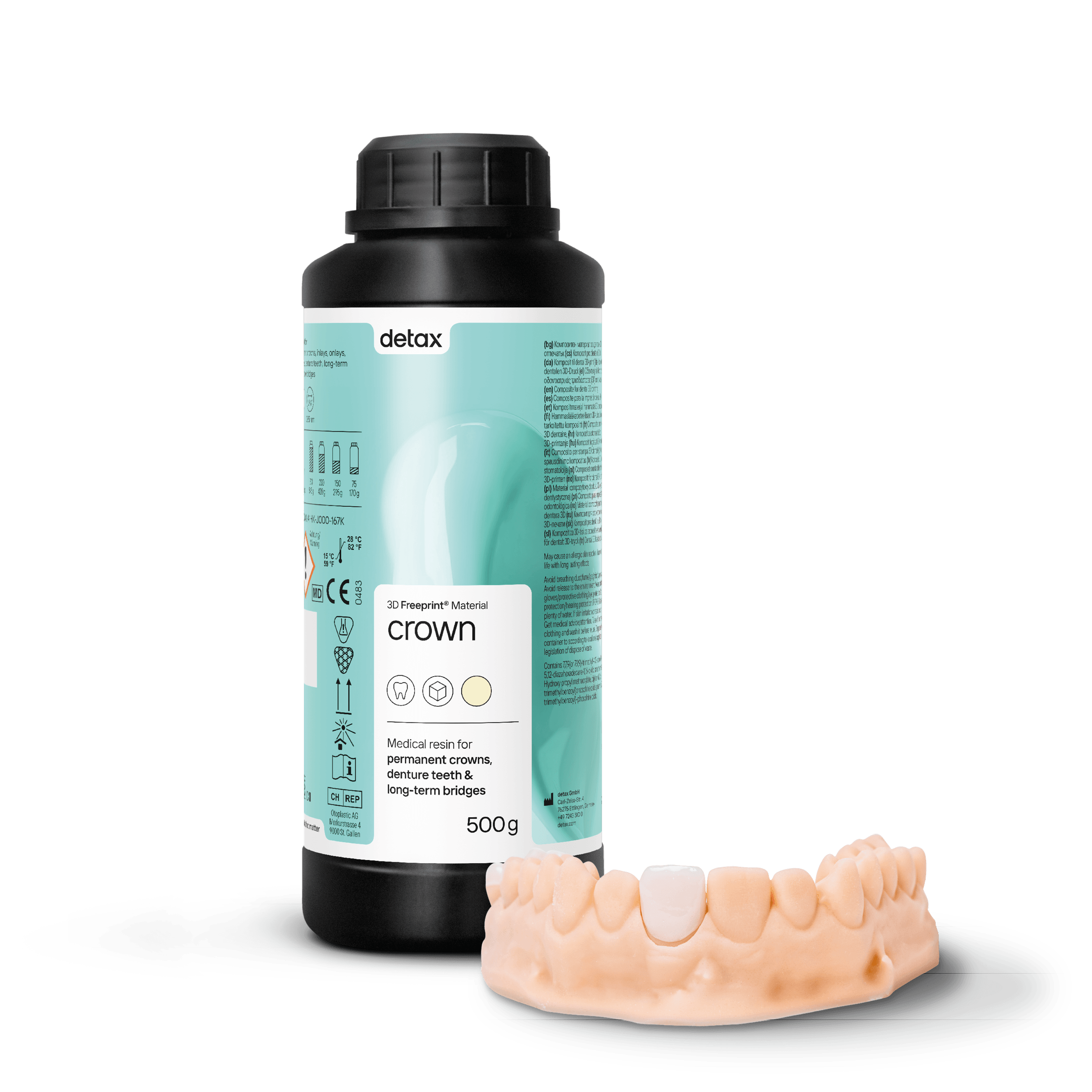 FREEPRINT® Crown A1 3D Printer Resin, 500g Bottle