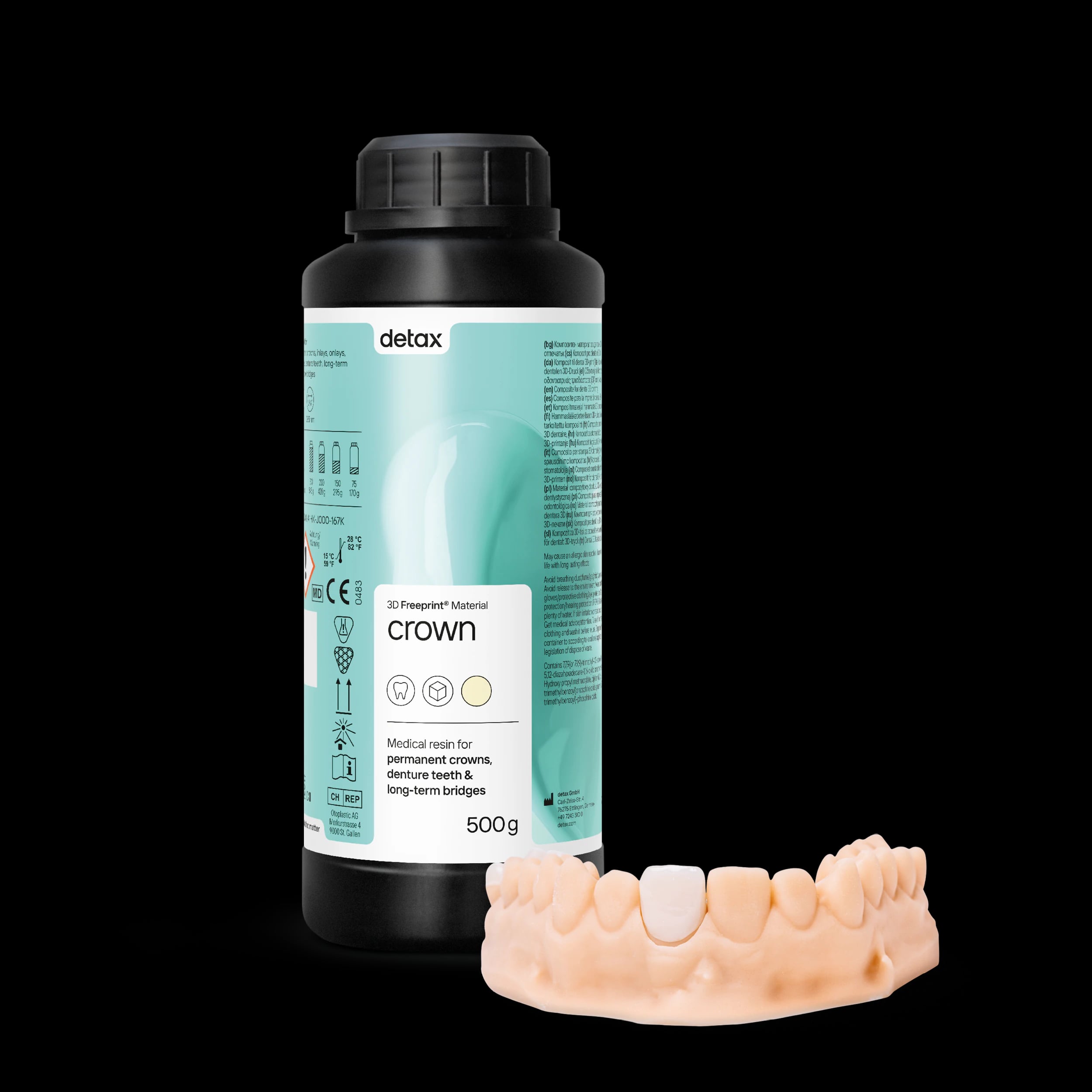 FREEPRINT® Crown B1 3D Printer Resin, 500g Bottle