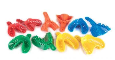 Excellent-Lock Disposable Ortho Impression Trays, Pedo Medium Lower, Orange, 50/Pk, ITT-4L-50