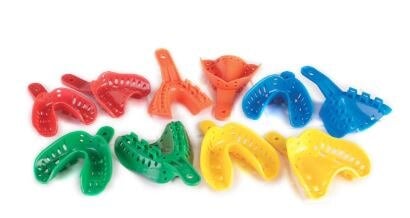 Excellent-Lock Disposable Ortho Impression Trays, Pedo Small Lower, Red, 50/Bag, ITT-5L-50
