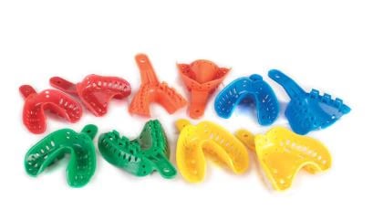 Plasdent Excellent-Lock Ortho Impression Trays, Perforated, Assorted Sizes, 50/Bag, ITT-AST-50